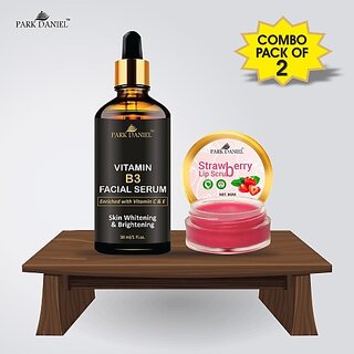 PARK DANIEL Vitamin B3 Serum (30 ml) & Strawberry Lip Scrub (8 gm) Combo Pack Of 2 items Fruity (Pack of: 2, 38 g) view 2