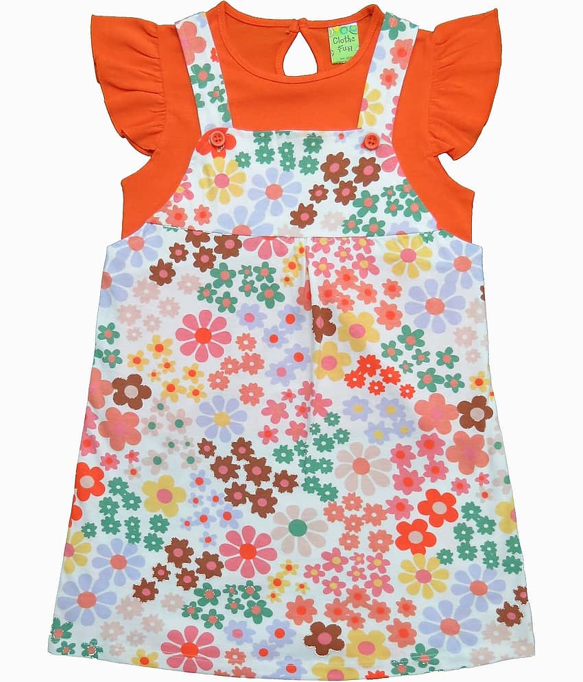 Clothe Funn Cotton Frock For Baby Girls ( Pack of 1 , Multicolor ) view 2