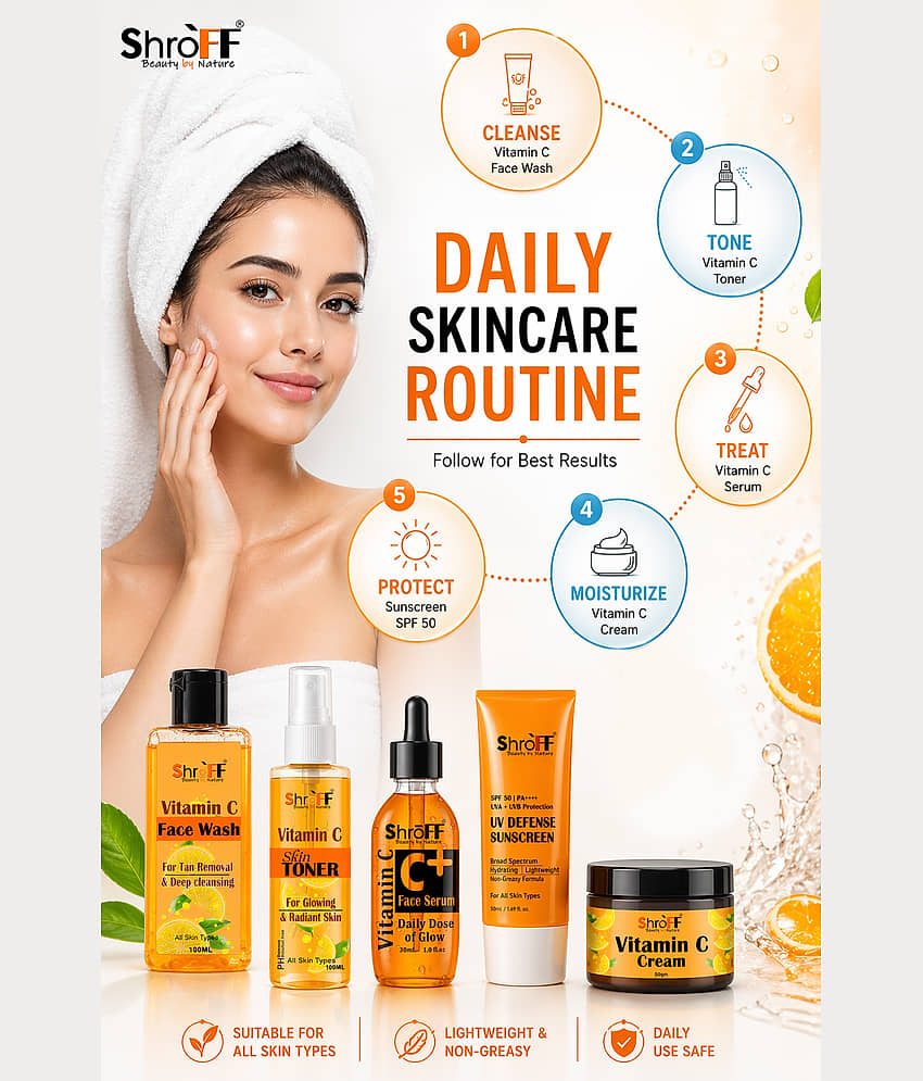 Shroff Vitamin C Face Care Combo Kit 2 Times Use Facial Kit For All Skin Type Orange 5 ( Pack of 5 ) view 2