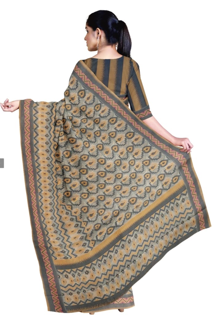 Saree Art Silk Kota Doriya Mercerised Mini Self Check Saree With Running Designer Blouse view 2