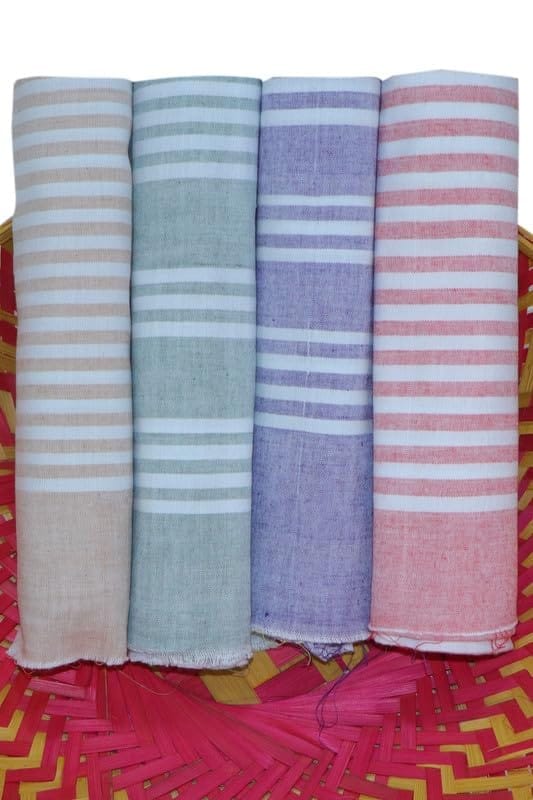 APCO Handloom (A Andhra Pradesh Govt Emporium)- Pure Handloom Chengai Cotton Towels | CTL0010 (Set of 4) view 2
