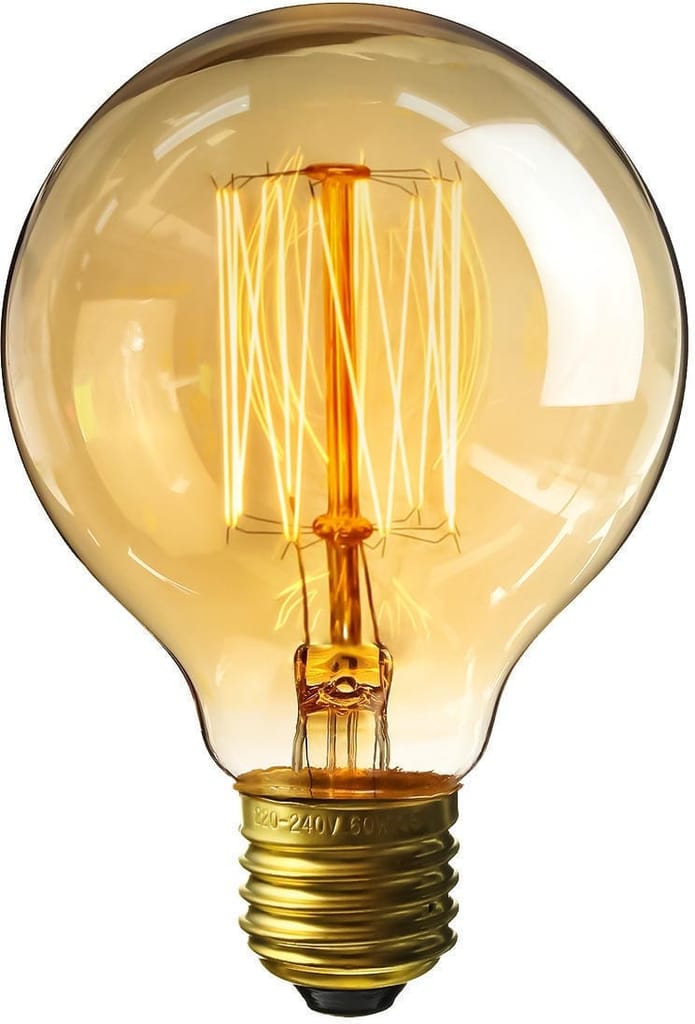SPARKWORLD 40W Round Halogen Bulb | Clear Glass | B22 Base | Warm White Light | Pack of 2 | Size: 40watt | Colour: Yellow view 2