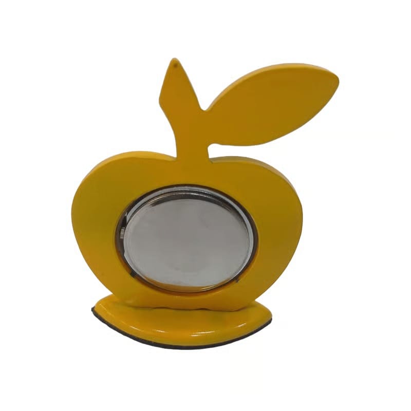 Yellow Apple-Shaped Smiling Face Table Clock view 2