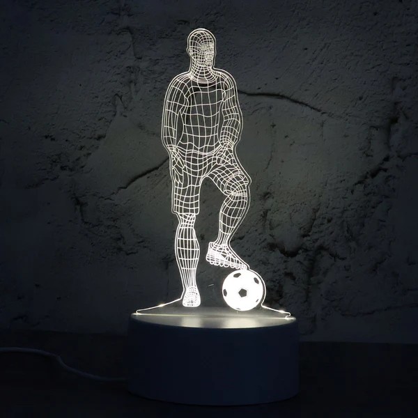 3D Illusion LED Night LampFootball Player Design view 2