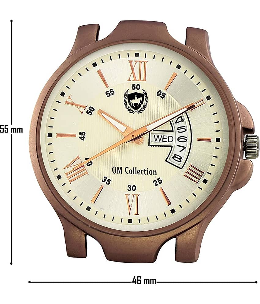 Om Collection - Brown Leather Analog Men's Watch view 2