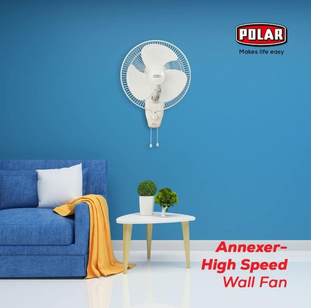 POLAR Annexer Hi-Speed 400mm 16 Inch Oscillating Wall Fan | RPM : 2200 | Watt : 110 | Air Delivery : 95 | Suitable for Kitchen, Bathroom and Office view 2