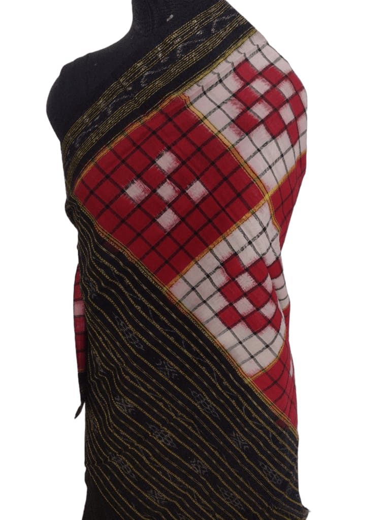 Red Pasapalli Sambalpuri Handloom Cotton Dupatta view 2