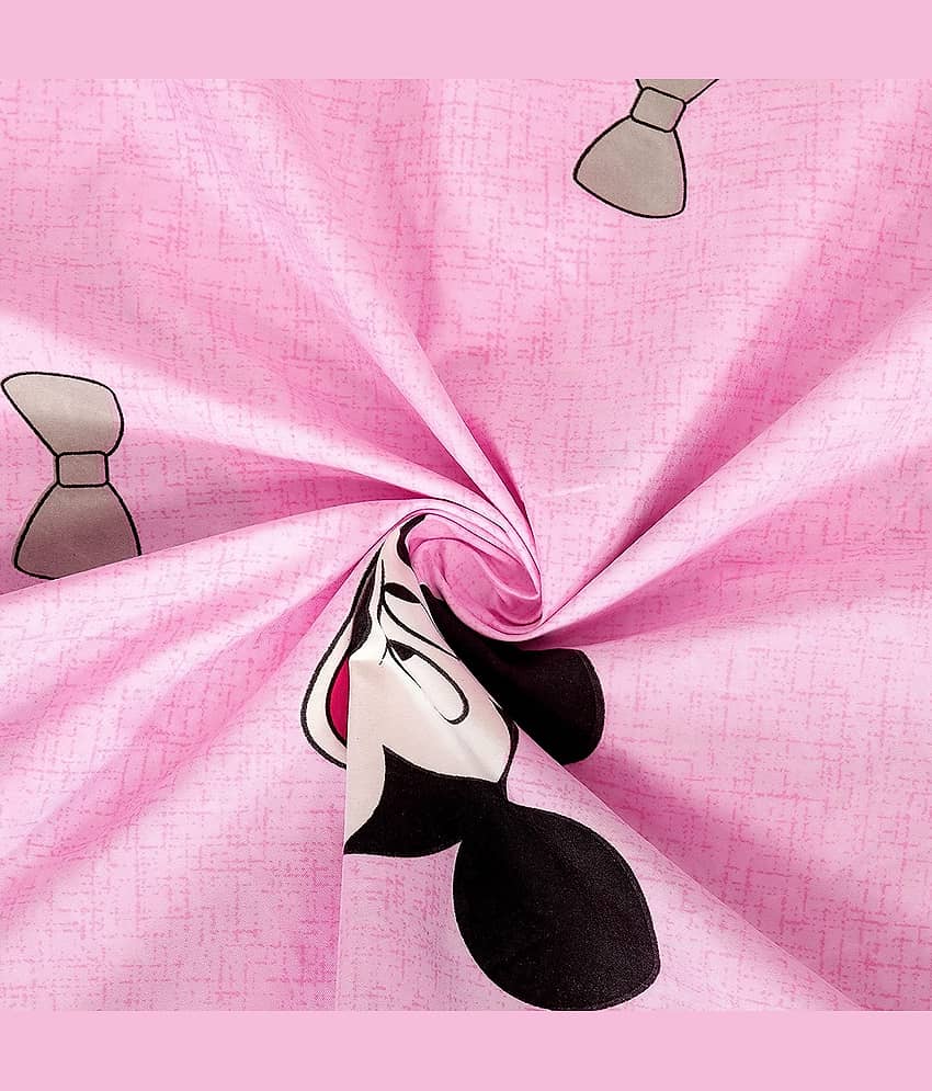 Neekshaa Glace Cotton 1 Double Bedsheet with 2 Pillow Covers ( Pink ) view 2