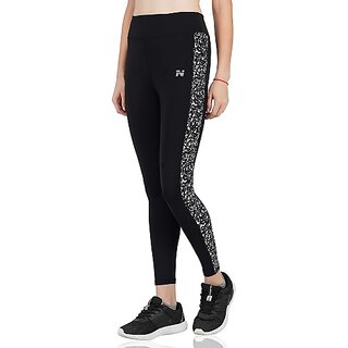 Ninq Printed Women White, Black Tights view 2