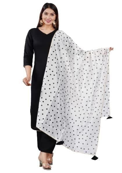 MANMAYEE Women's Chanderi Rayon Straight Kurti With Pant & Chiffon Dupatta | Chanderi Kurti Set