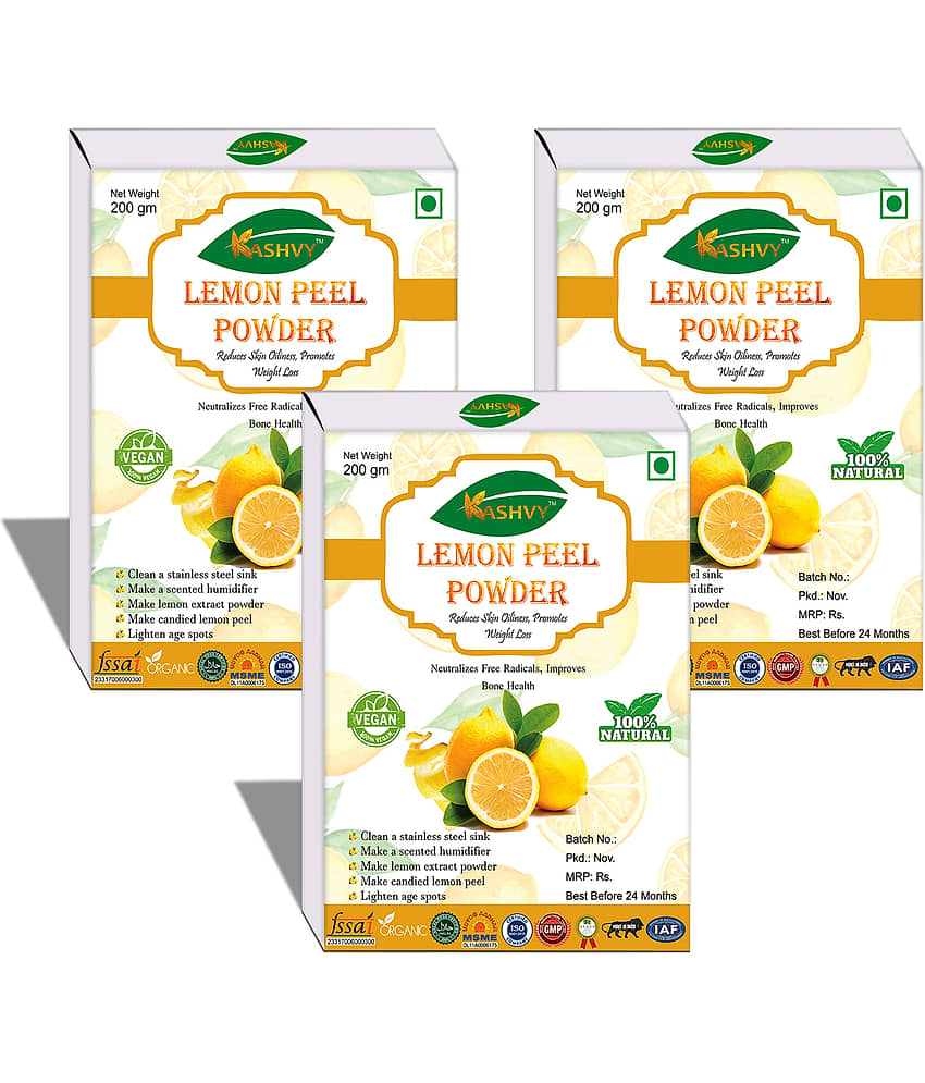 Kashvy Lemon Peel Powder 600 Gm Pack of 3