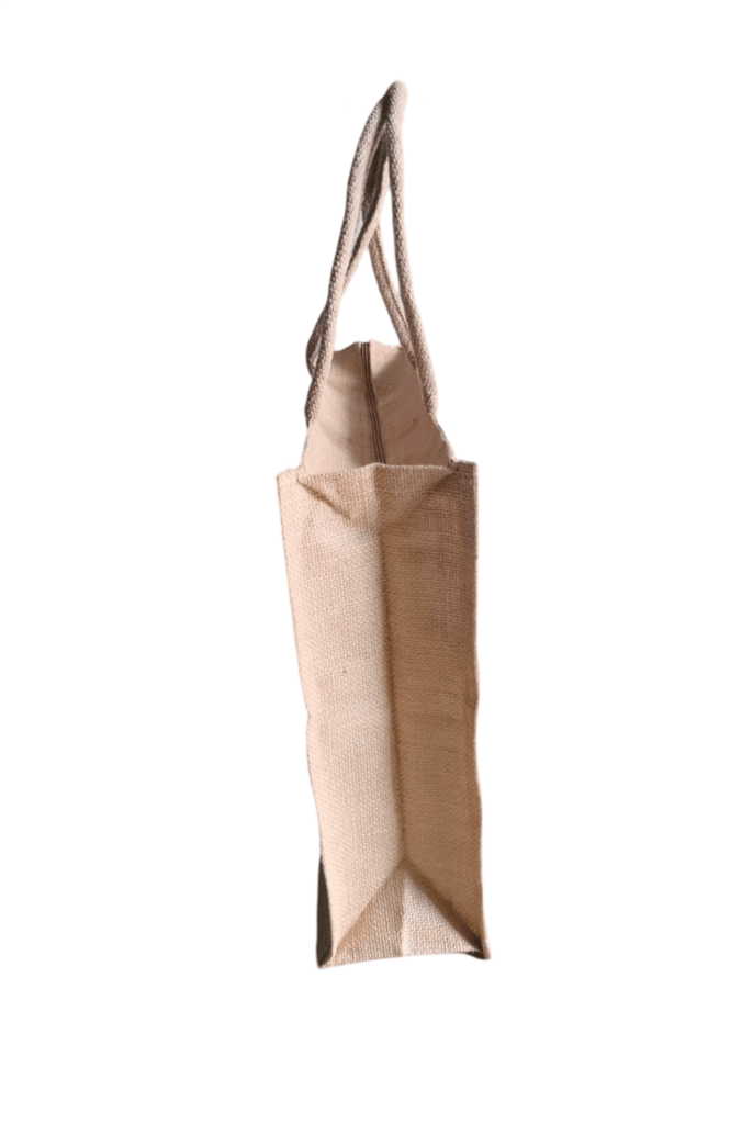 Jute Tote Bag with Colorful Umbrella Print view 2