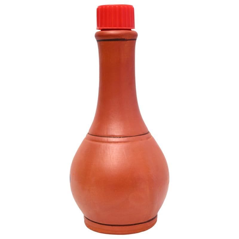 KSI Clay Surahi water Bottle for Drinking Water Terracotta Self Cooling Bottle Clay hand painting Water Bottle for School Office Outings view 2