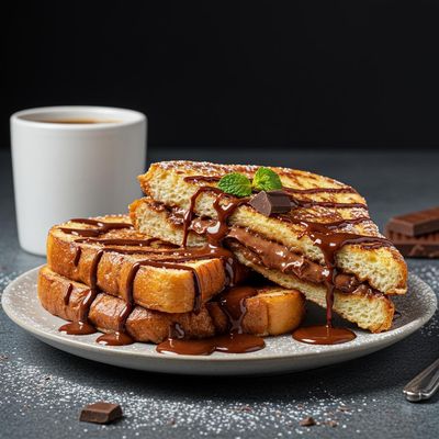 Nutella French Toast With Chocolate Syrup