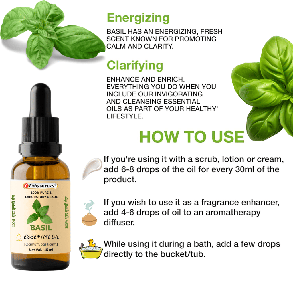 PrettyBUYERS Basil Essential Oil | Tulsi Oil 15 ML (Pack Of 1) view 2
