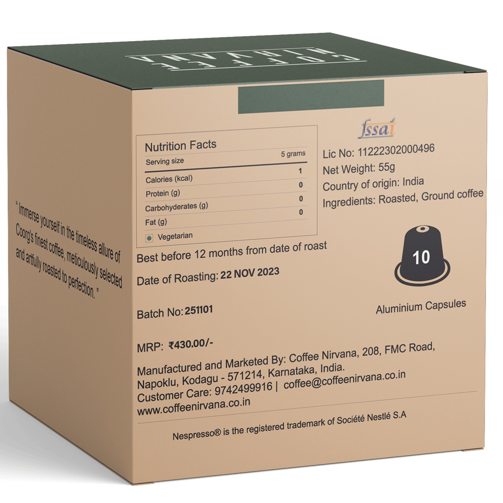 Coffee Nirvana, Blend, Box of 10, Nespresso Compatible Aluminum Capsules view 2