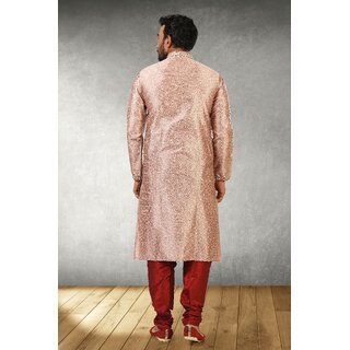 Raivat Ethnic Onion Pink Colour Jacquard Silk Brocade Kurta Pajama 1003 view 2