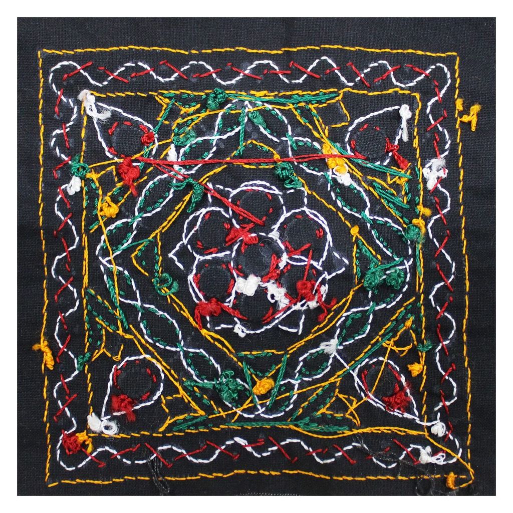 Garvi Gurjari (A Gujarat Govt Enterprise) Cotton Multicolor Hand Embroidered Patch with Mirror Work(GGCMEP46) view 2