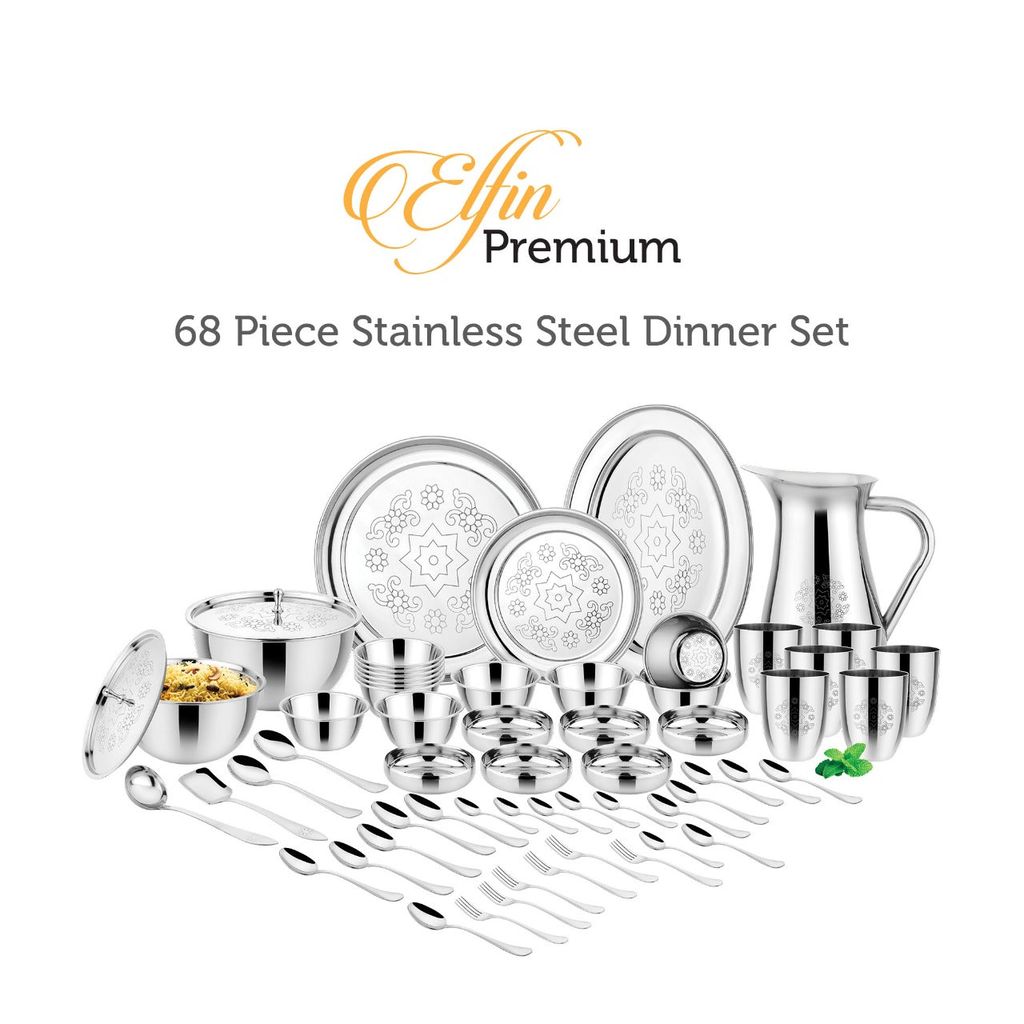 Elfin premium Dinner Set (68pcs) with Mandala design view 2