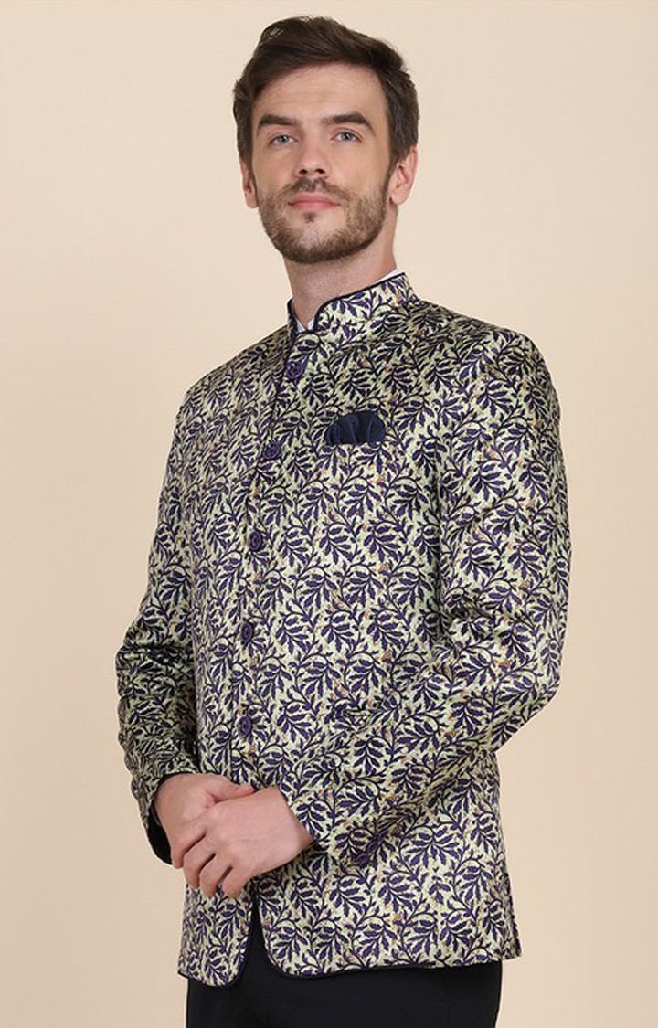 Tahvo Men Printed Bandgala Blazers view 2