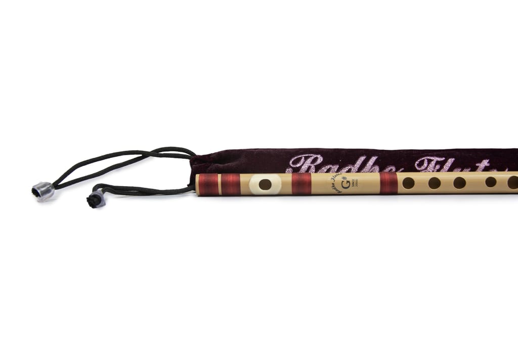 Radhe Flutes PVC Fiber G Sharp Bansuri Higher Octave RIGHT Handed With VELVET COVER view 2