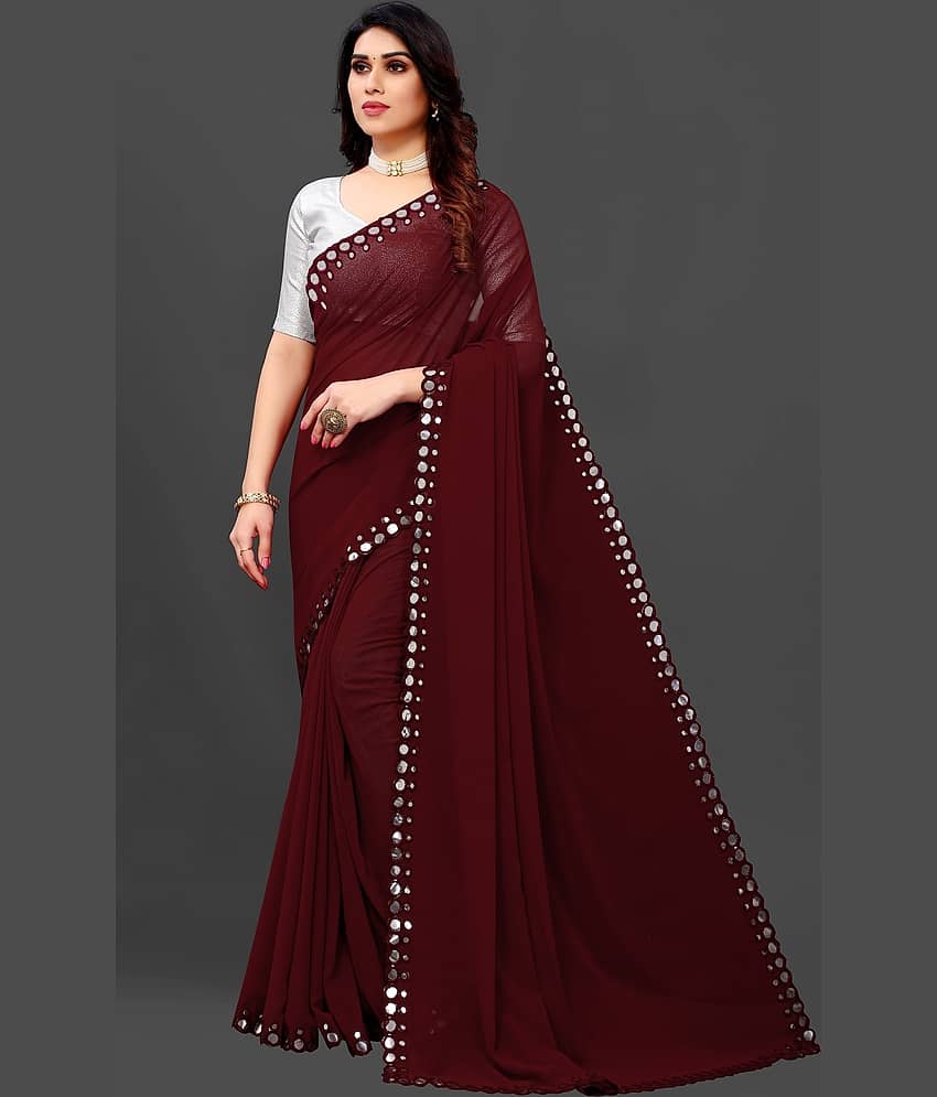 RIDDHI SHIVAY FAB Georgette Embroidered Saree With Unstitched Blouse Piece ( Green ) view 2