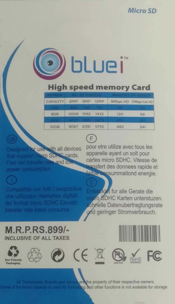 BLUE I 64 GB MICRO SD CARD view 2
