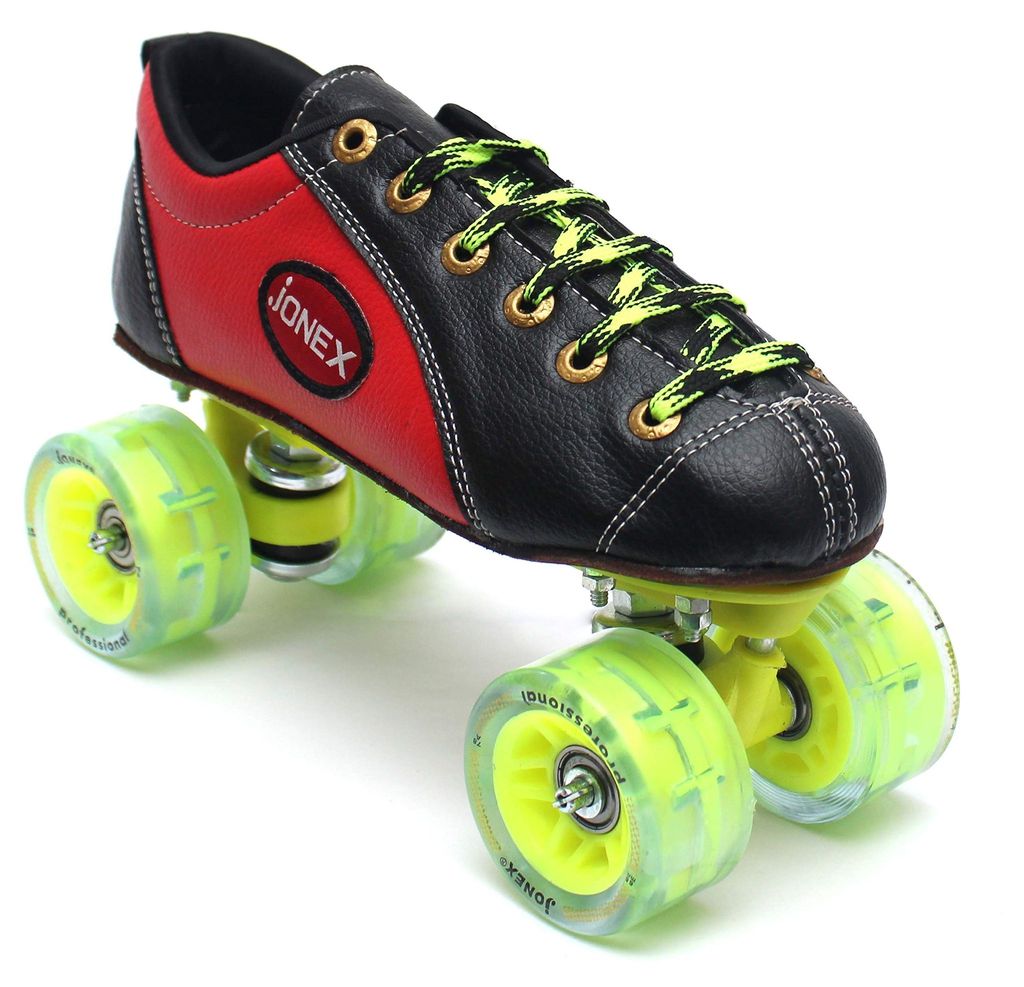 JJ Jonex Shoe Skates, Shoe Skates for Kids, Fix Body Shoe Skates (Size 12, Black Red- Professional) view 2