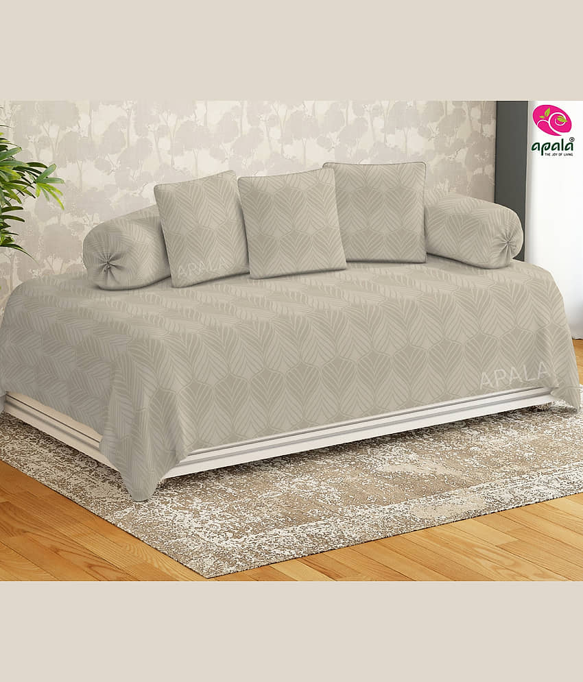 Apala Microfibre Solid Diwan Set 6 Pcs - Beige