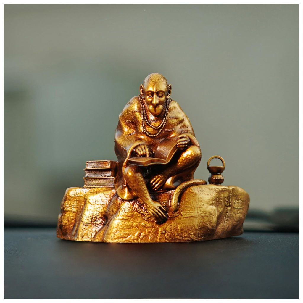 Artarium Hanuman Ji Murti Ramayani Hanuman Lord Balaji Murti Bajrangbali Idol Sankat Mochan Bhagwan Idol for Car Dashboard and Home Decor Statue (Ramayani Hanuman Antique) view 2