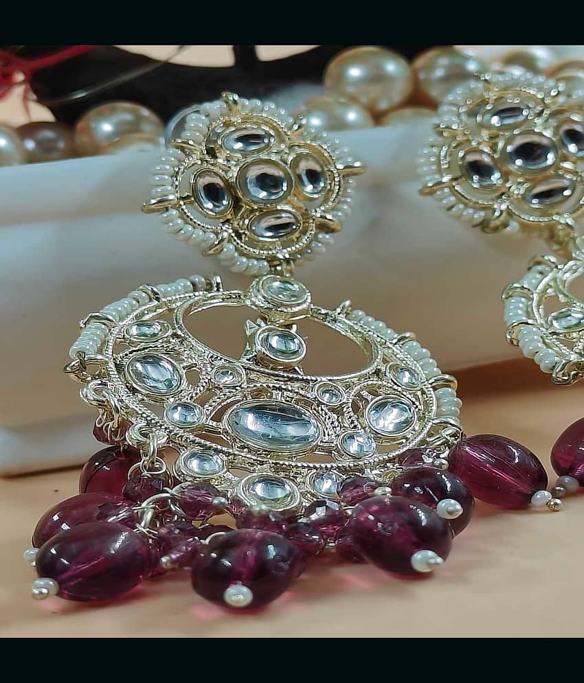 Jiyanshi fashion Purple Chandbalis Earrings ( Pack of 1 ) view 2