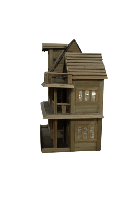 Asomi Handicrafts Handmade Bamboo House -two story house | Home & Table Decor | 25 cm X 15 cm x 13 cm Decorative Showpiece - (Bamboo) view 2