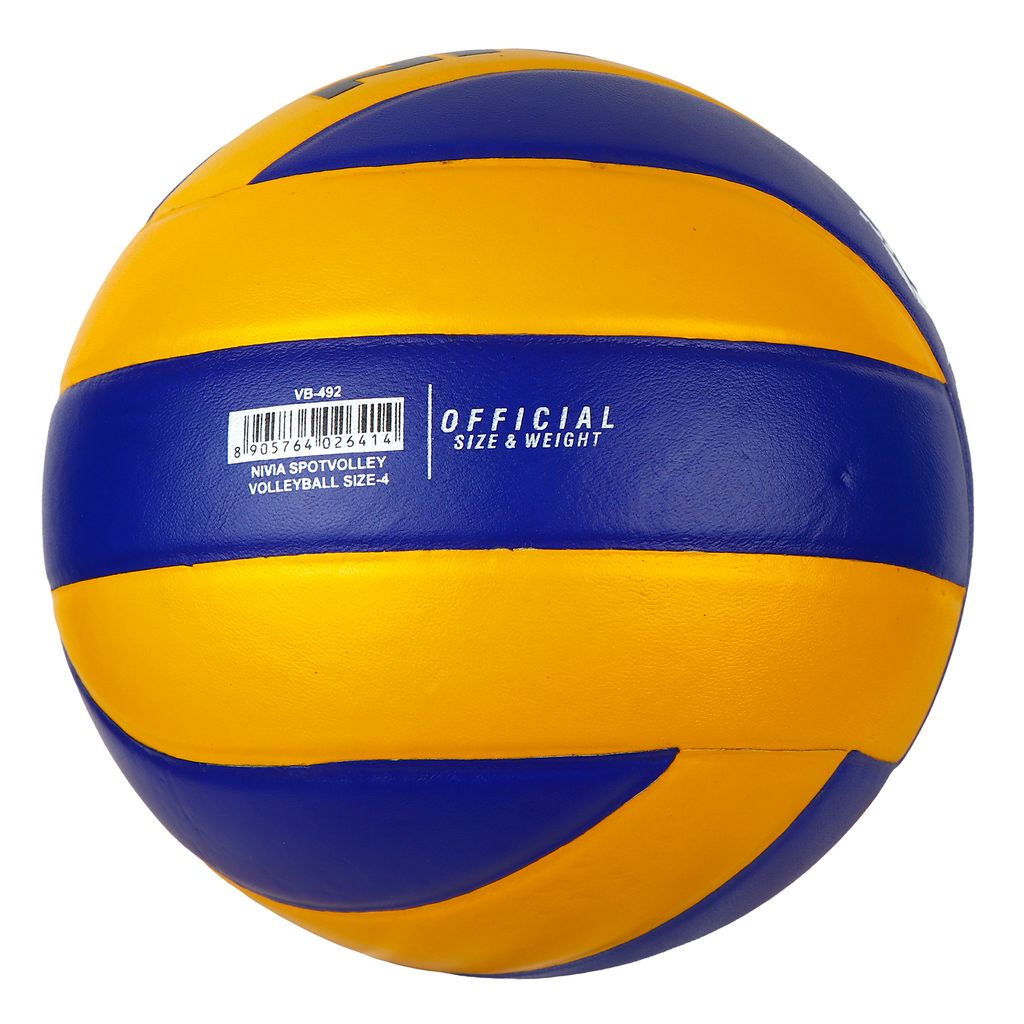 Nivia Spotvolley Volleyball Size 4 – 12-Panel Genuine Leather Match Ball with Butyl Bladder for Indoor & Outdoor Play view 2
