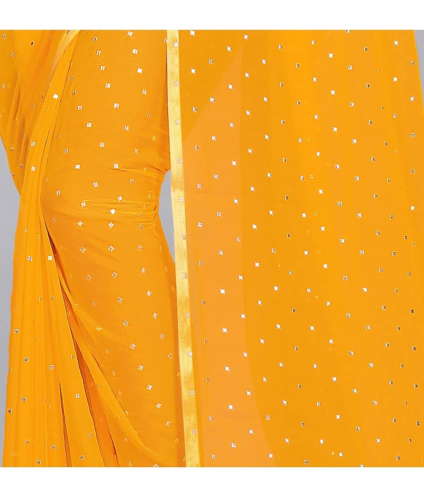 Rhey Chiffon Printed Saree With Unstitched Blouse Piece ( Yellow ) view 2
