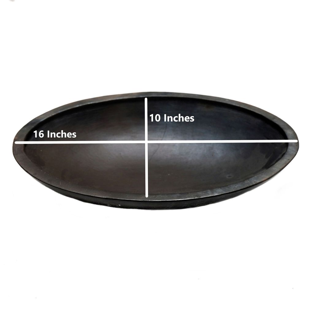 Longpi Black Stone Pottery Oval Platter Large (1SPTUTIKA00161) view 2