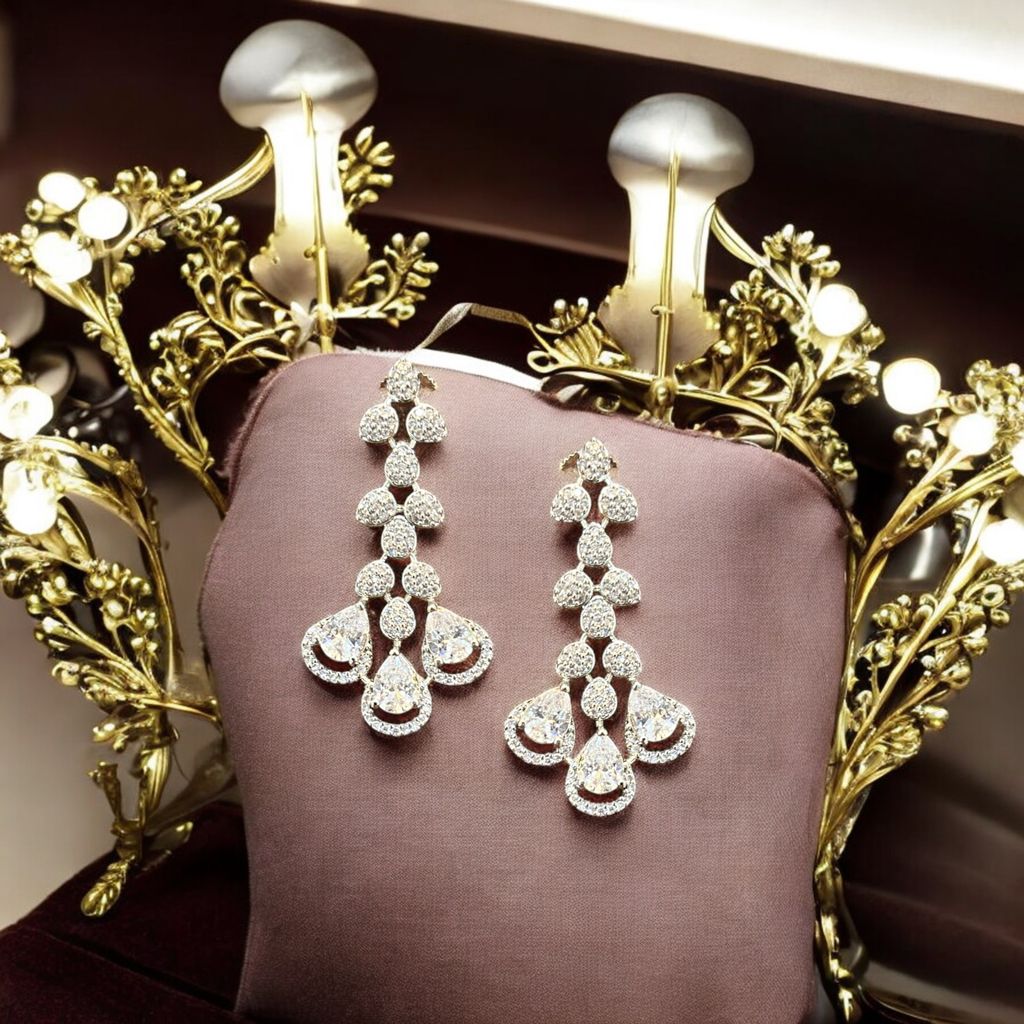 Stunning American Diamond Necklace Set By Dia Art Jewels view 2