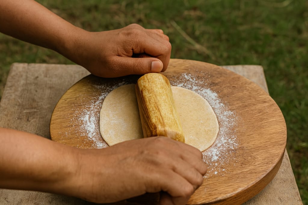 ECOCASK Wooden Rolling Pin for Kitchen | Large Natural Handcrafted Chakla Belan | Eco-Friendly Roti Maker view 2