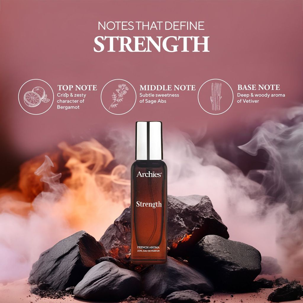 ARCHIES STRENGTH Eau De luxury Parfume for Men | 20 ml | French Aroma | Woody Aromatic | Premium & Long Lasting EDP Fragrance Scent (20% High Concentration Perfume) view 2