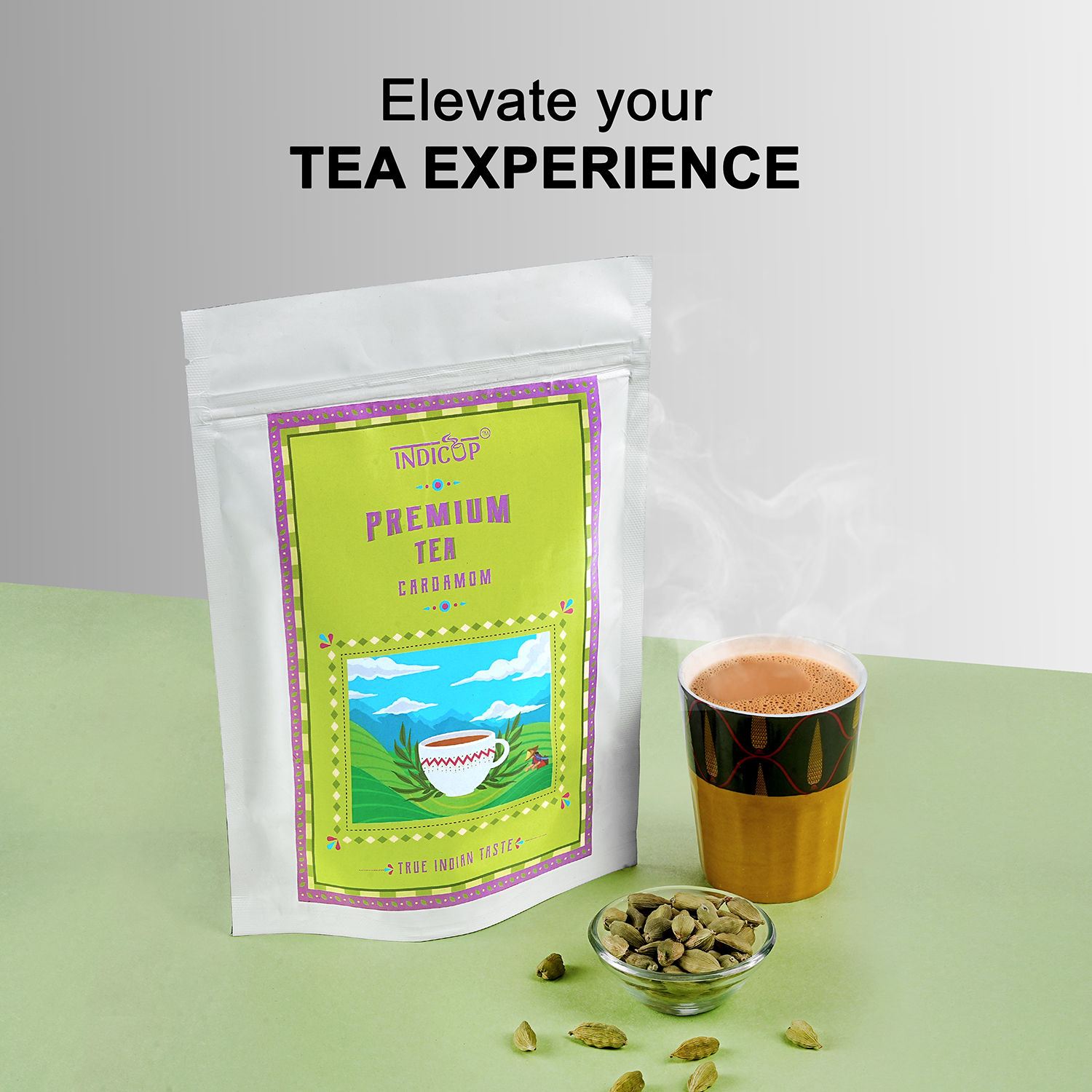 INDICUP Premium Cardamom Tea, 250 gm view 2