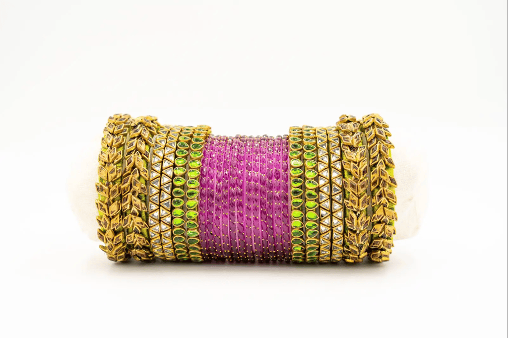Handmade Silk Thread Bangles 1 set of each view 2
