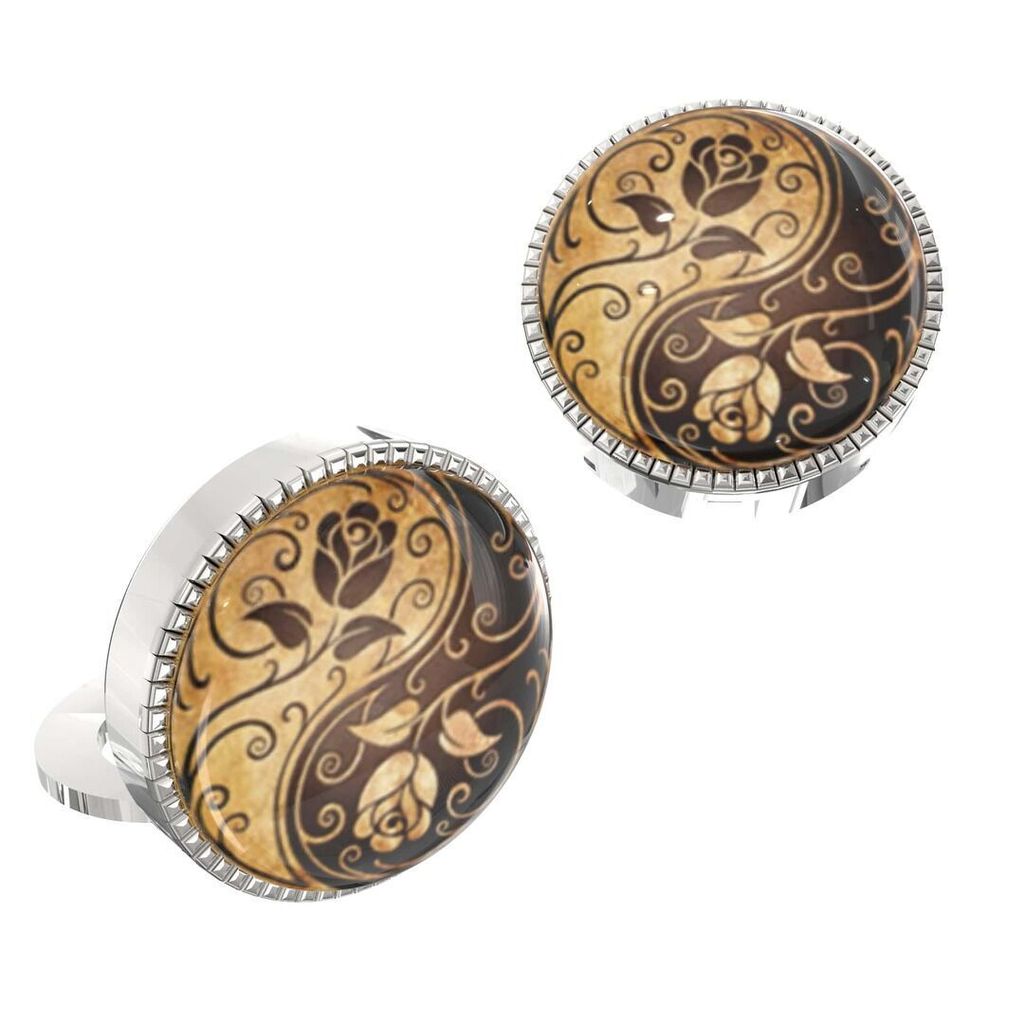 The Smart Buttons - Shirt Button Cover Cufflinks for Men - Ying & Yang Design Pattern view 2