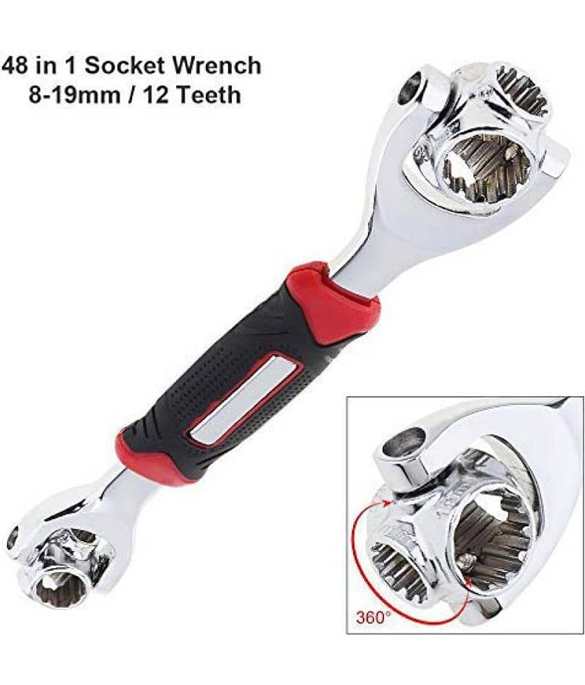 Universal 48 in 1 Multi-functional Socket Tool KIt, Dog Bone Wrench Works with Spline Bolts, Torx, Square Damaged Bolts & Any Size view 2