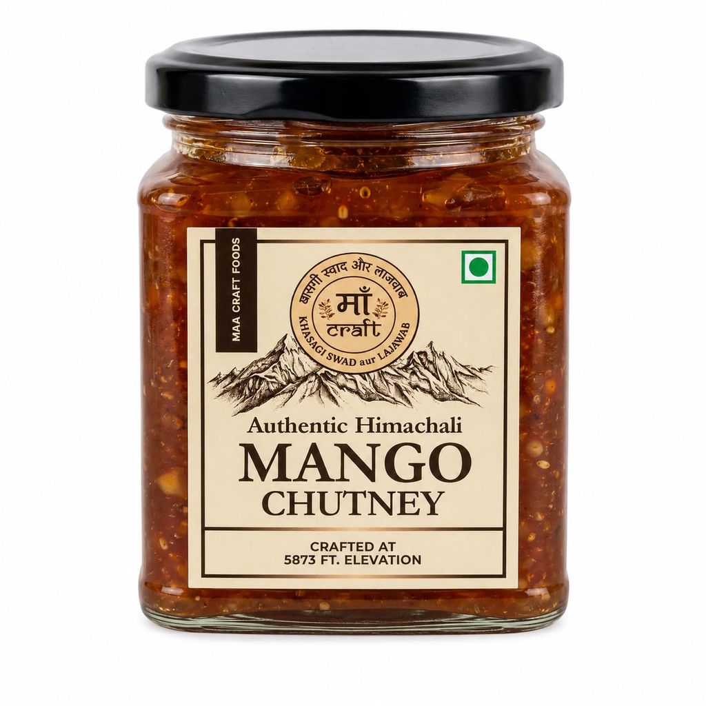 Maa Craft Authentic Himachali Mango Chutney, Spicy and Sour, No Artificial Preservatives, 300 gm