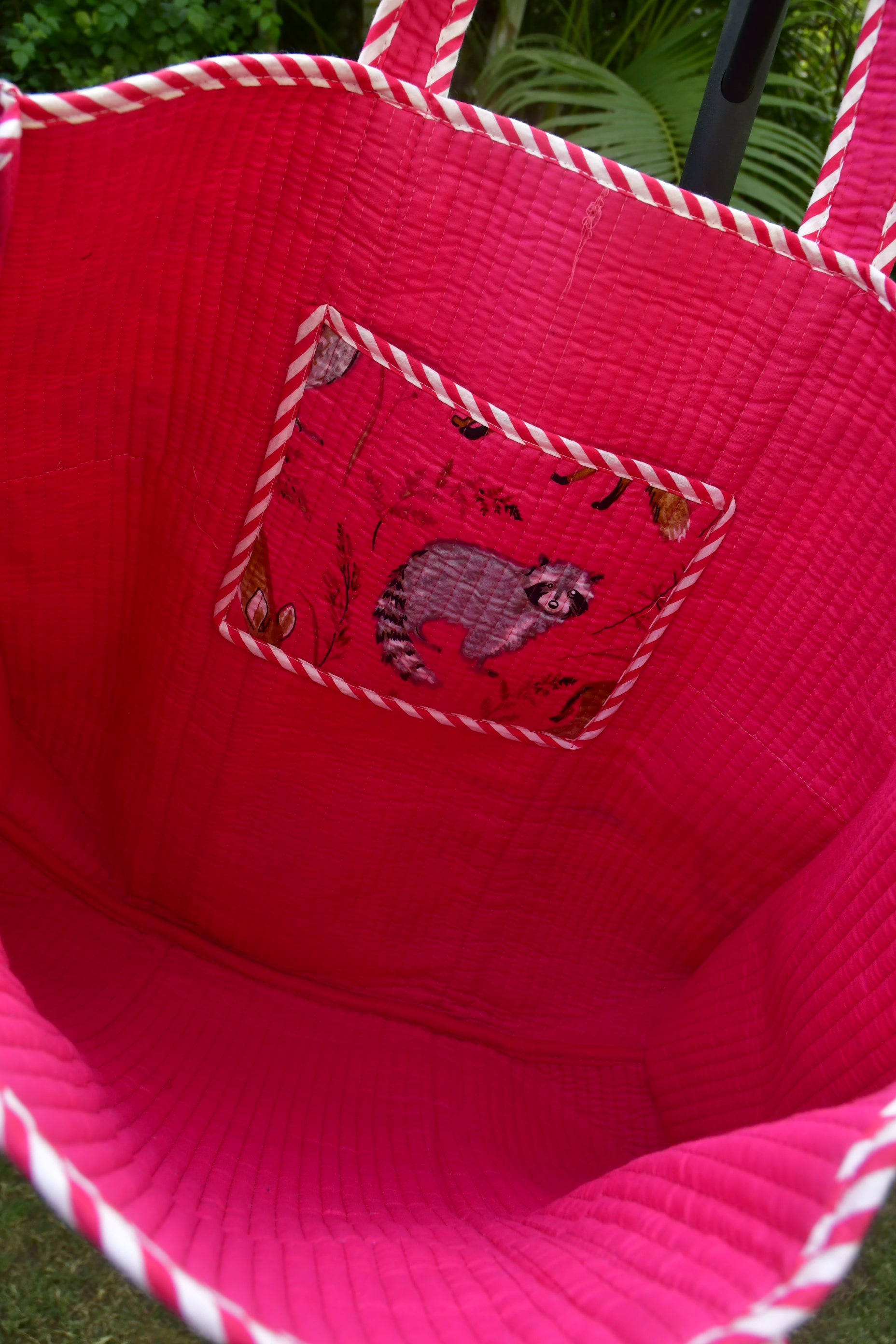 Pink Animal Print Tote, Jaipur Craft : Wild Style view 2