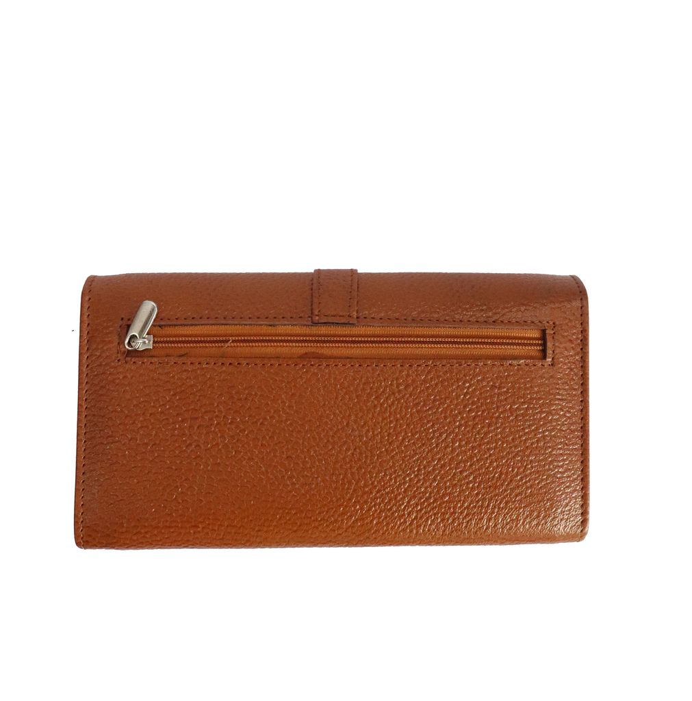 Women Trendy Dark Brown Genuine Leather Wallet view 2