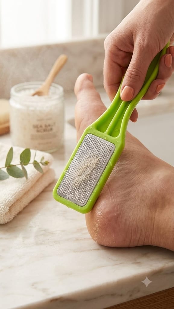 Metal Foot File and Callus Remover - Lime Green view 2