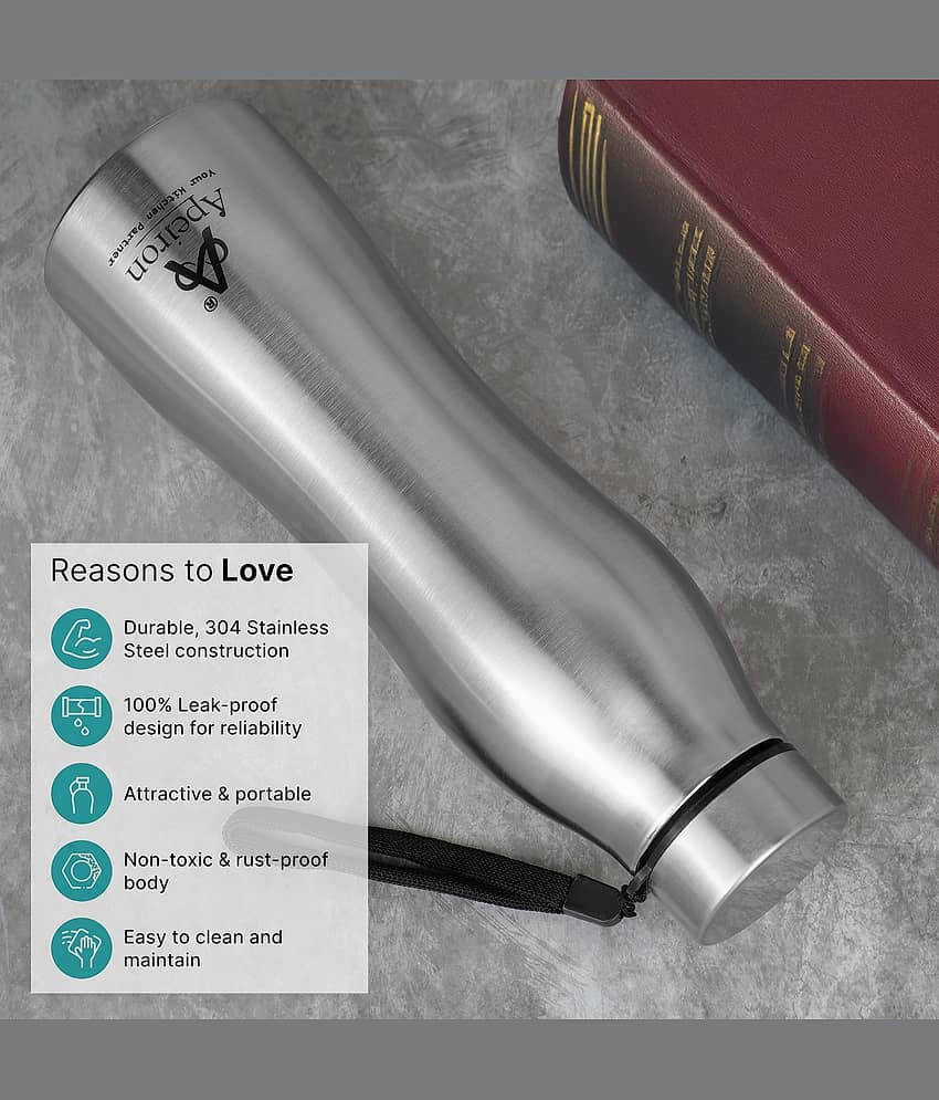 APEIRON Vactra pack of 6 Silver Stainless Steel Fridge Water Bottle 1000 mL ( Set of 6 ) view 2