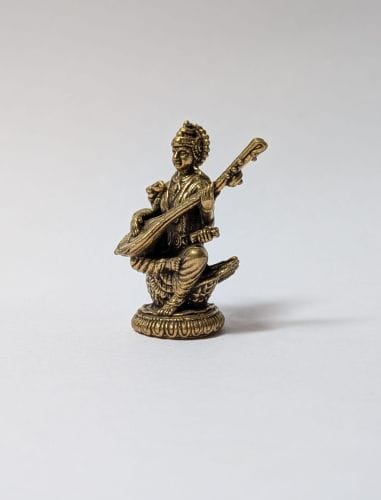 Miniature Brass Saraswati view 2