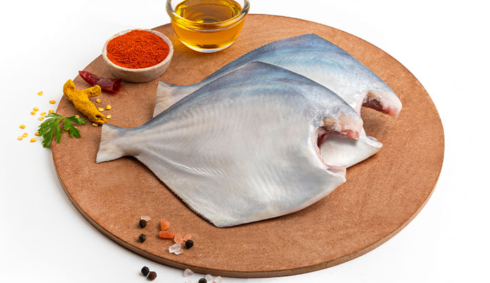 White Pomfret (Paplet/Avoli) Whole Cleaned