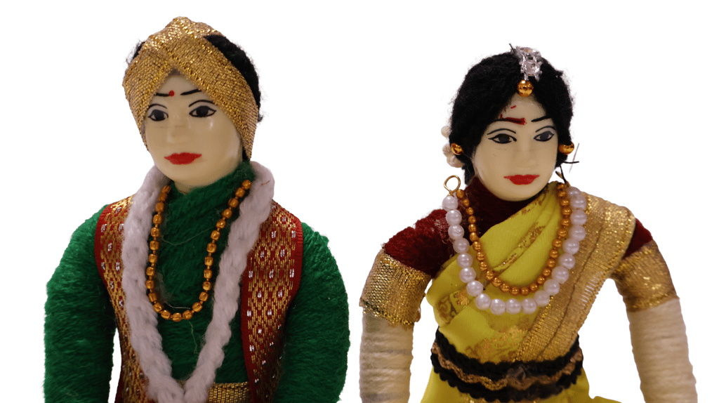 A Handcrafted Indian Wedding Couple Doll Set